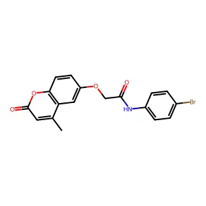 N-(4-bromophenyl)-2-(4-methyl-2-oxochromen-6-yl)oxyacetamide structure