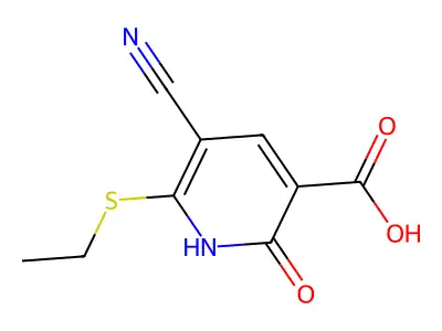 5-Cyano-6-(ethylthio)-2-oxo-1,2-dihydropyridine-3-carboxylic Acid structure