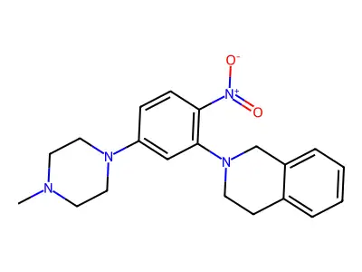 2-[5-(4-methylpiperazin-1-yl)-2-nitrophenyl]-3,4-dihydro-1H-isoquinoline structure