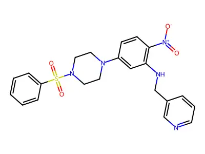 2-nitro-5-[4-(phenylsulfonyl)-1-piperazinyl]-N-(3-pyridinylmethyl)aniline structure