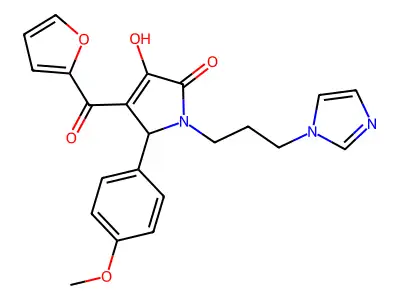 4-(furan-2-ylcarbonyl)-3-hydroxy-1-[3-(1H-imidazol-1-yl)propyl]-5-(4-methoxyphenyl)-1,5-dihydro-2H-pyrrol-2-one structure