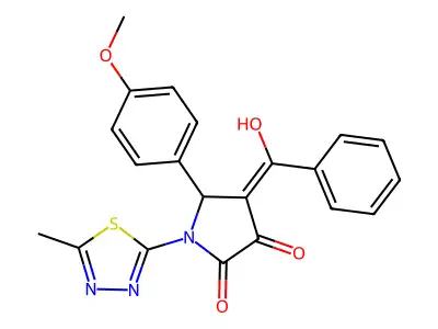 4-[hydroxy(phenyl)methylidene]-5-(4-methoxyphenyl)-1-(5-methyl-1,3,4-thiadiazol-2-yl)pyrrolidine-2,3-dione structure