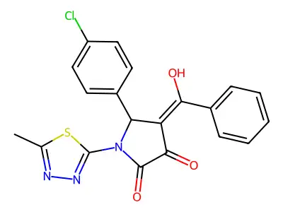 4-benzoyl-5-(4-chlorophenyl)-3-hydroxy-1-(5-methyl-1,3,4-thiadiazol-2-yl)-2,5-dihydro-1H-pyrrol-2-one structure