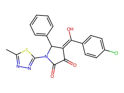 4-(4-chlorobenzoyl)-3-hydroxy-1-(5-methyl-1,3,4-thiadiazol-2-yl)-5-phenyl-2,5-dihydro-1H-pyrrol-2-one structure