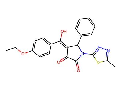 4-(4-ethoxybenzoyl)-3-hydroxy-1-(5-methyl-1,3,4-thiadiazol-2-yl)-5-phenyl-2,5-dihydro-1H-pyrrol-2-one structure