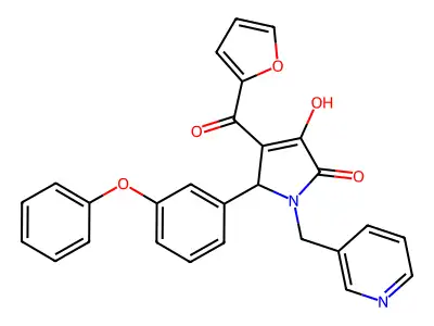 4-(2-furoyl)-3-hydroxy-5-(3-phenoxyphenyl)-1-(pyridin-3-ylmethyl)-1,5-dihydro-2H-pyrrol-2-one structure