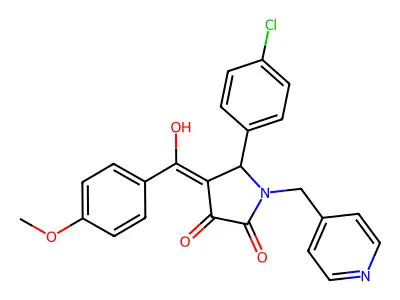 5-(4-chlorophenyl)-3-hydroxy-4-(4-methoxybenzoyl)-1-[(pyridin-4-yl)methyl]-2,5-dihydro-1H-pyrrol-2-one structure
