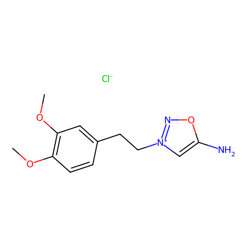 Sydnone imine, 3-(2-(3,4-dimethoxyphenyl)ethyl)-, monohydrochloride structure