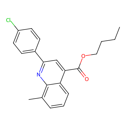 Butyl 2-(4-chlorophenyl)-8-methylquinoline-4-carboxylate structure
