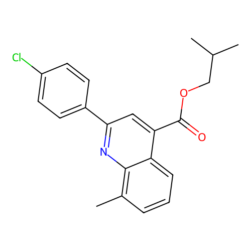 2-Methylpropyl 2-(4-chlorophenyl)-8-methylquinoline-4-carboxylate structure