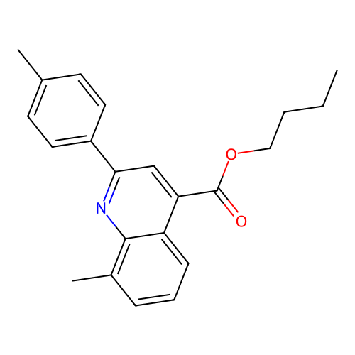 Butyl 8-methyl-2-(4-methylphenyl)quinoline-4-carboxylate structure