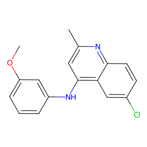 6-chloro-N-(3-methoxyphenyl)-2-methylquinolin-4-amine structure