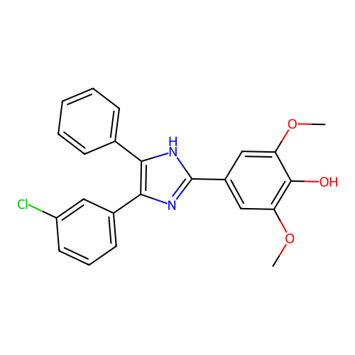 4-(4-(3-chlorophenyl)-5-phenyl-1H-imidazol-2-yl)-2,6-dimethoxyphenol structure