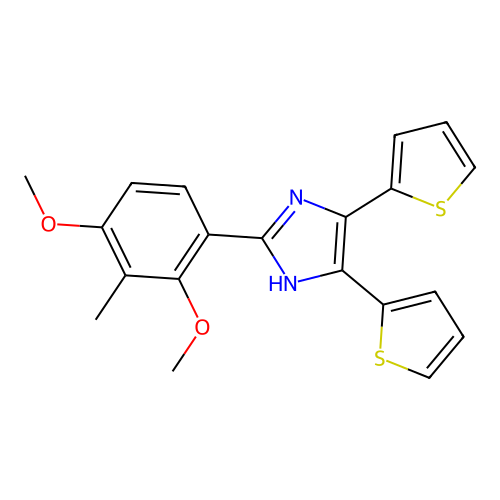 2-(2,4-dimethoxy-3-methylphenyl)-4,5-di(thiophen-2-yl)-1H-imidazole structure
