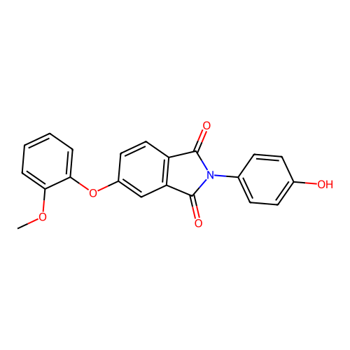 2-(4-Hydroxyphenyl)-5-(2-methoxyphenoxy)isoindole-1,3-dione structure
