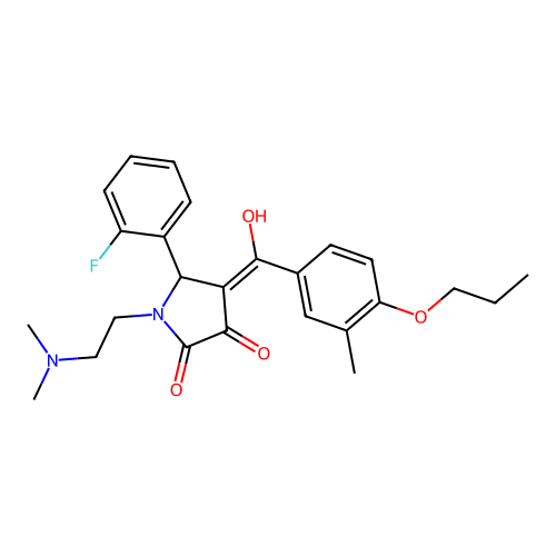 1-[2-(dimethylamino)ethyl]-5-(2-fluorophenyl)-3-hydroxy-4-(3-methyl-4-propoxybenzoyl)-2,5-dihydro-1H-pyrrol-2-one structure