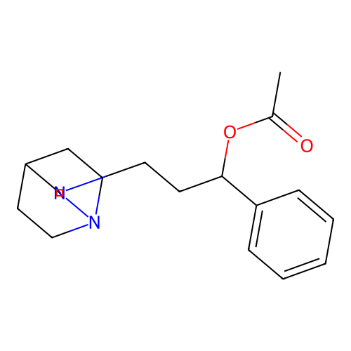 3-(1,2-Diazabicyclo[2.2.2]oct-2-yl)-1-phenylpropyl acetate structure