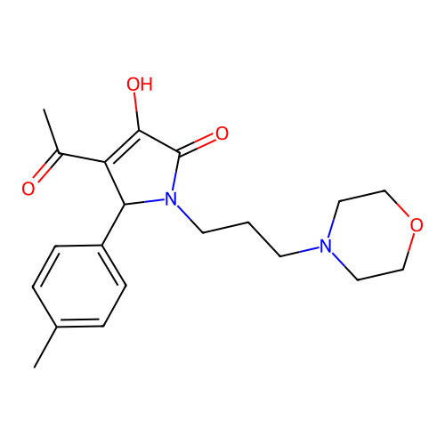 3-acetyl-4-hydroxy-2-(4-methylphenyl)-1-(3-morpholin-4-ylpropyl)-2H-pyrrol-5-one structure