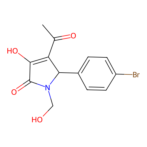 3-acetyl-2-(4-bromophenyl)-4-hydroxy-1-(hydroxymethyl)-2H-pyrrol-5-one structure