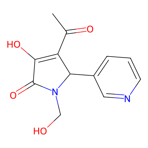 4-acetyl-3-hydroxy-1-(hydroxymethyl)-5-(pyridin-3-yl)-1H-pyrrol-2(5H)-one structure