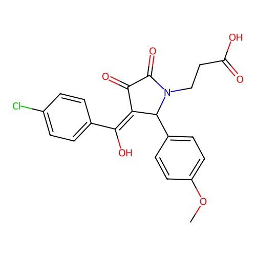 3-[3-(4-chlorobenzoyl)-4-hydroxy-2-(4-methoxyphenyl)-5-oxo-2,5-dihydro-1H-pyrrol-1-yl]propanoic acid structure