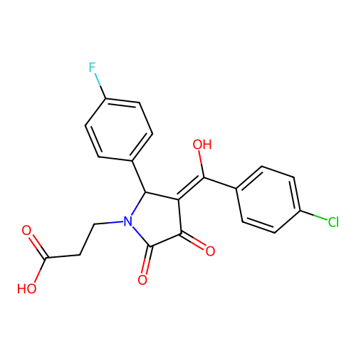 3-[3-(4-chlorobenzoyl)-2-(4-fluorophenyl)-4-hydroxy-5-oxo-2,5-dihydro-1H-pyrrol-1-yl]propanoic acid structure