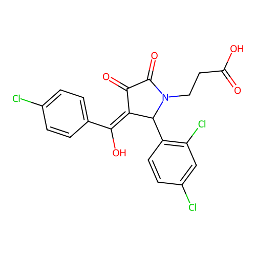 3-(3-(4-chlorobenzoyl)-2-(2,4-dichlorophenyl)-4-hydroxy-5-oxo-2,5-dihydro-1H-pyrrol-1-yl)propanoic acid structure