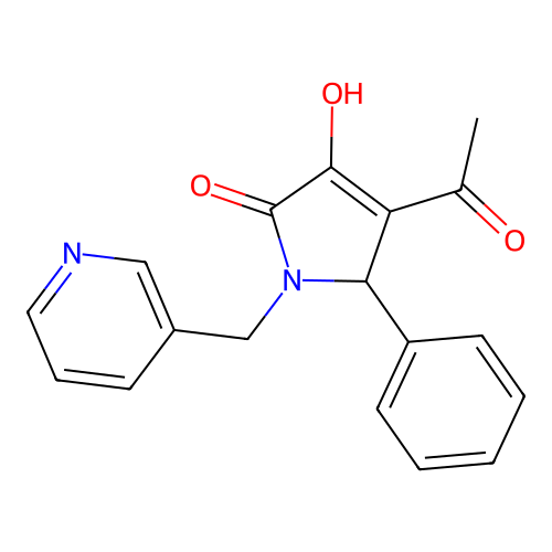 4-Acetyl-3-hydroxy-5-phenyl-1-pyridin-3-ylmethyl-1,5-dihydro-pyrrol-2-one structure