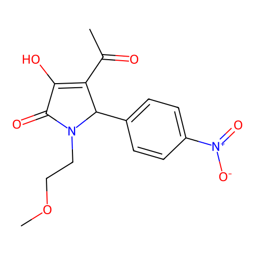 3-acetyl-4-hydroxy-1-(2-methoxyethyl)-2-(4-nitrophenyl)-2H-pyrrol-5-one structure