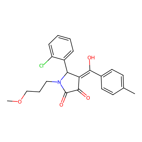 5-(2-chlorophenyl)-3-hydroxy-1-(3-methoxypropyl)-4-(4-methylbenzoyl)-1H-pyrrol-2(5H)-one structure