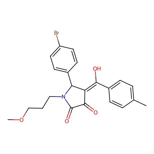5-(4-bromophenyl)-3-hydroxy-1-(3-methoxypropyl)-4-(4-methylbenzoyl)-1H-pyrrol-2(5H)-one structure