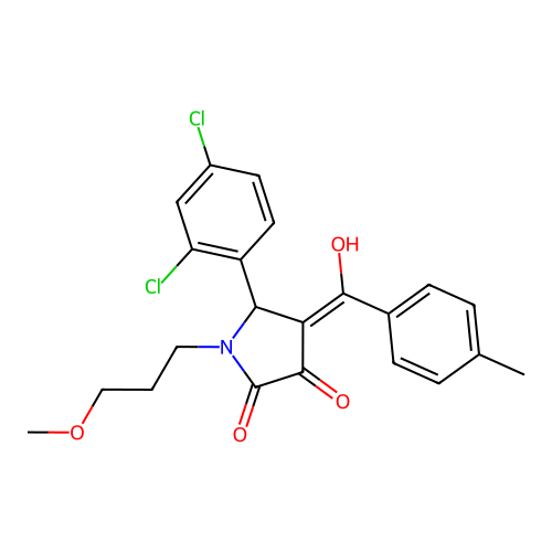 (4E)-5-(2,4-dichlorophenyl)-4-[hydroxy(4-methylphenyl)methylidene]-1-(3-methoxypropyl)pyrrolidine-2,3-dione structure