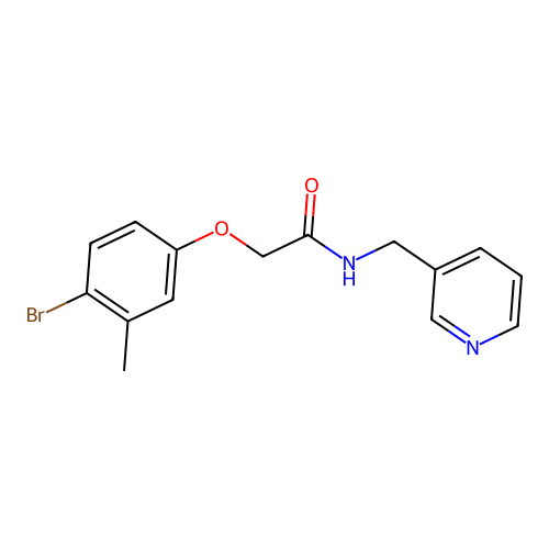 2-(4-bromo-3-methylphenoxy)-N-(pyridin-3-ylmethyl)acetamide structure