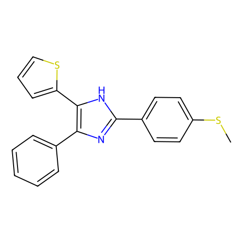 2-[4-(methylsulfanyl)phenyl]-4-phenyl-5-(thiophen-2-yl)-1H-imidazole structure