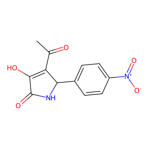 4-acetyl-3-hydroxy-5-(4-nitrophenyl)-1,5-dihydro-2H-pyrrol-2-one structure