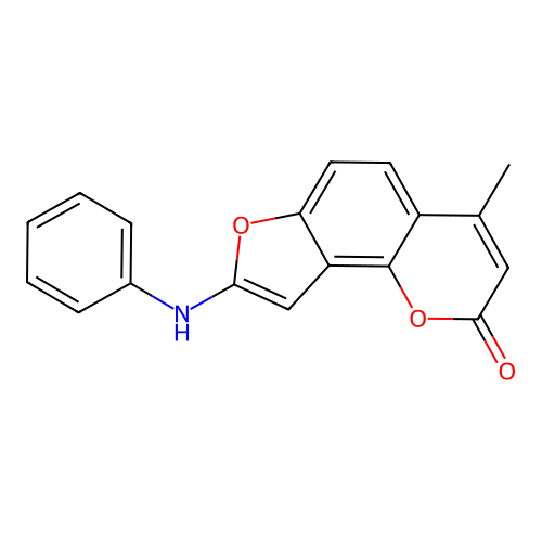 2H-Furo[2,3-h]-1-benzopyran-2-one, 4-methyl-8-(phenylamino)- structure