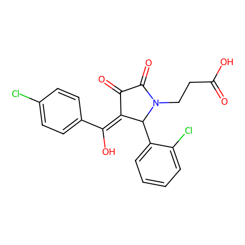 3-(3-(4-chlorobenzoyl)-2-(2-chlorophenyl)-4-hydroxy-5-oxo-2,5-dihydro-1H-pyrrol-1-yl)propanoic acid structure