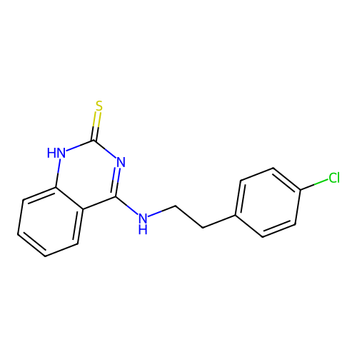 4-[2-(4-chlorophenyl)ethylamino]-1H-quinazoline-2-thione structure