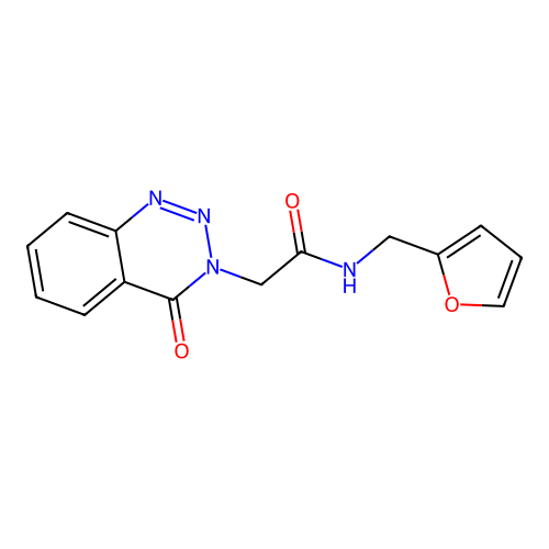 N-(2-furylmethyl)-2-(4-oxobenzo[d]1,2,3-triazin-3-yl)acetamide structure