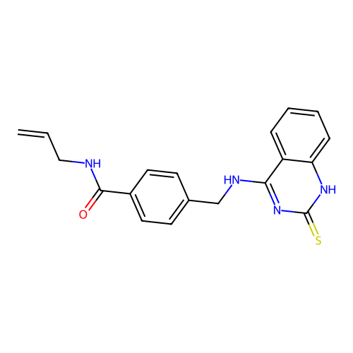 N-prop-2-enyl-4-[[(2-sulfanylidene-1H-quinazolin-4-yl)amino]methyl]benzamide structure