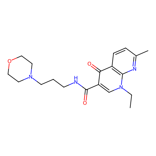 1-ethyl-7-methyl-N-(3-morpholin-4-ylpropyl)-4-oxo-1,8-naphthyridine-3-carboxamide structure