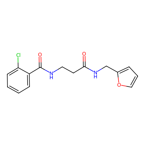 2-chloro-N-{3-[(furan-2-ylmethyl)amino]-3-oxopropyl}benzamide structure