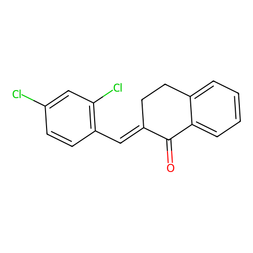 (2E)-2-(2,4-dichlorobenzylidene)-3,4-dihydronaphthalen-1(2H)-one structure