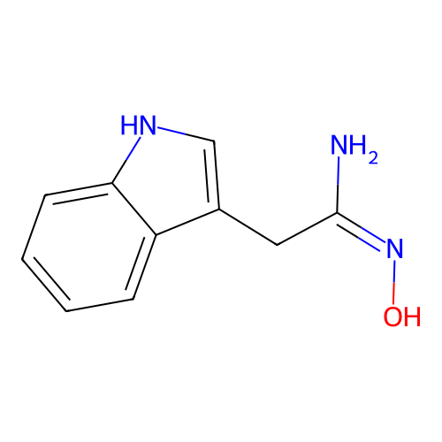 N'-hydroxy-2-(1H-indol-3-yl)ethanimidamide structure
