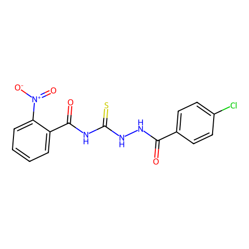 N-[[(4-chlorobenzoyl)amino]carbamothioyl]-2-nitrobenzamide structure