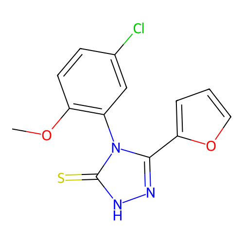 4-(5-chloro-2-methoxyphenyl)-5-(furan-2-yl)-4H-1,2,4-triazole-3-thiol structure