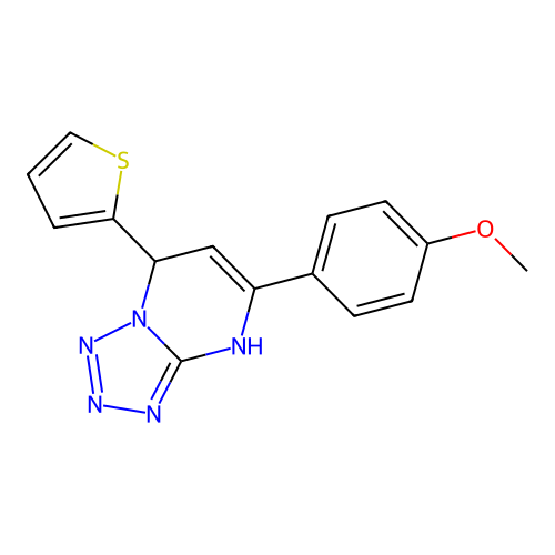 5-(4-Methoxyphenyl)-7-(thiophen-2-yl)-4,7-dihydrotetrazolo[1,5-a]pyrimidine structure