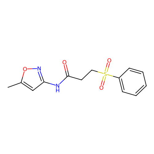 N-(5-methylisoxazol-3-yl)-3-(phenylsulfonyl)propanamide structure