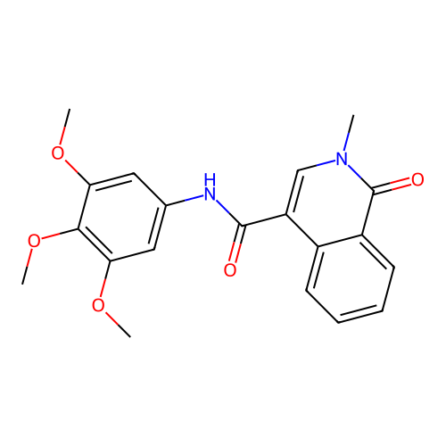 2-methyl-1-oxo-N-(3,4,5-trimethoxyphenyl)-1,2-dihydroisoquinoline-4-carboxamide structure