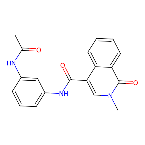 N-(3-acetamidophenyl)-2-methyl-1-oxo-1,2-dihydroisoquinoline-4-carboxamide structure